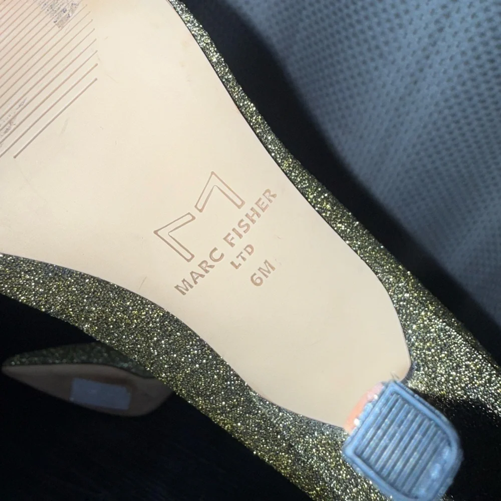 Marc Fisher LTD Breezy gold glitter stretch sock ankle boots - Picture 8 of 8